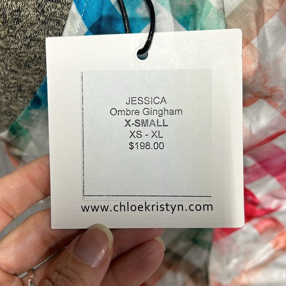 Chloe Kristyn Ombré Gingham Racerback Top NWT Size XS - Picture 5 of 7